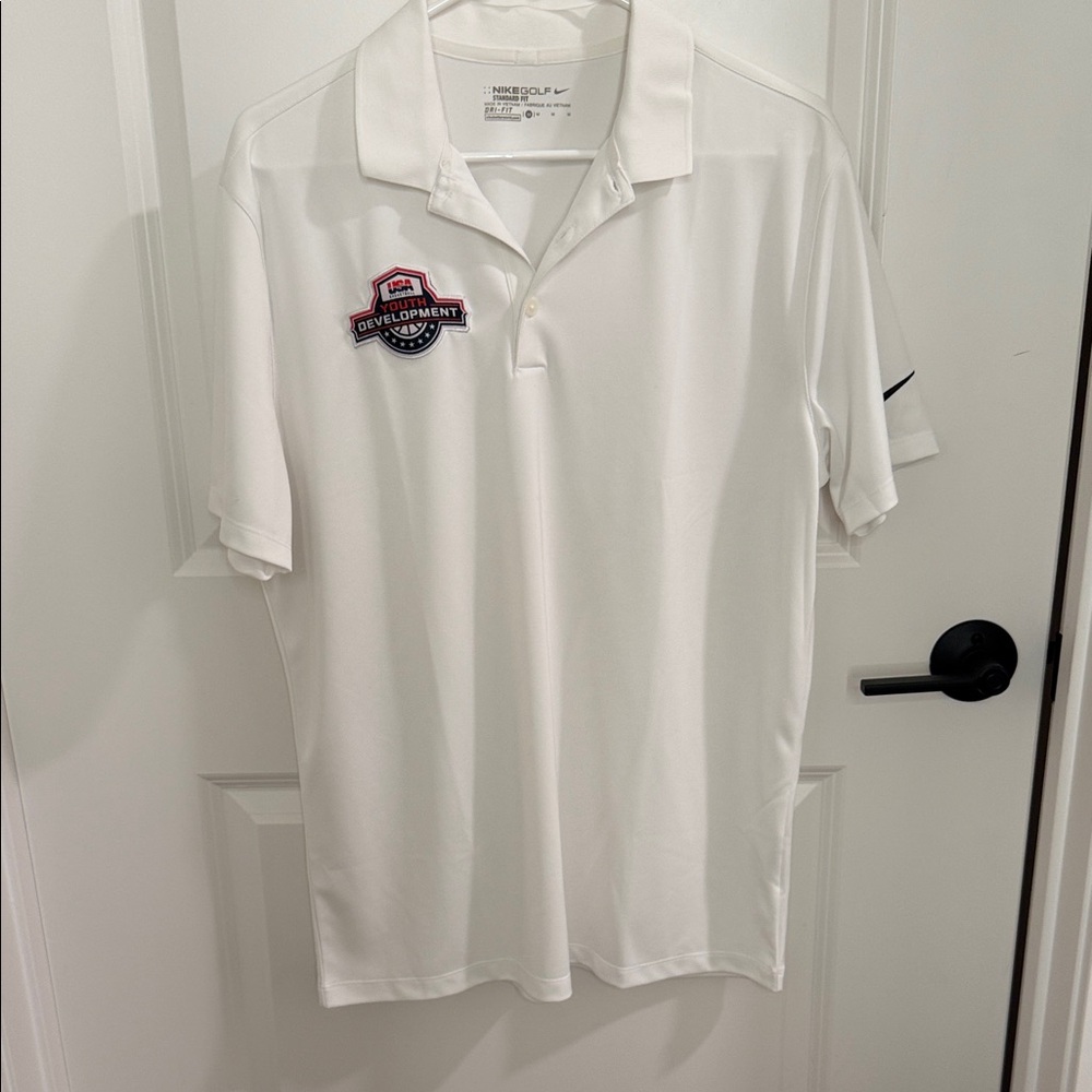 Nike Men's White Polo with Embroidered Logo